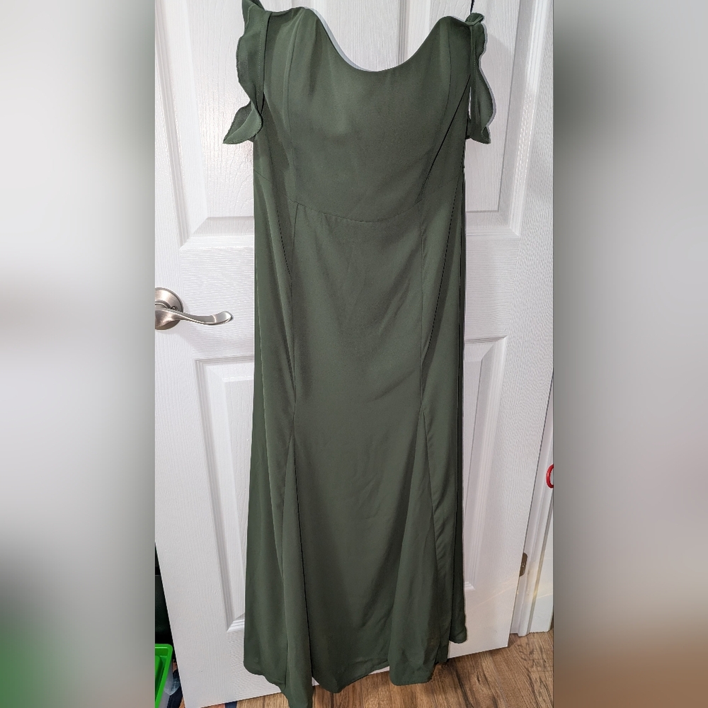 Park & Fifth Strapless Forest Green Dress - Picture 2 of 4